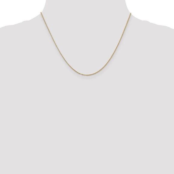 1.15mm 14k Yellow Gold Solid Rolo Pendant Chain Necklace, 18 Inch - Picture 2 of 8